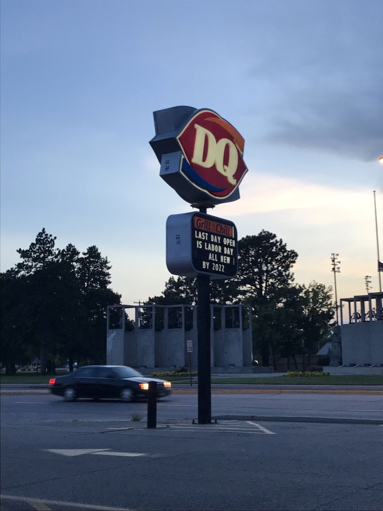 DQ sign counts down